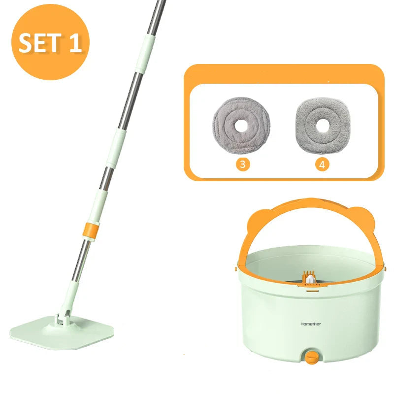 Self-Cleaning Mop with 360° Rotation and Bucket – Effortless Floor Cleaning Solution
