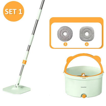 Self-Cleaning Mop with 360° Rotation and Bucket – Effortless Floor Cleaning Solution