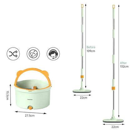 Self-Cleaning Mop with 360° Rotation and Bucket – Effortless Floor Cleaning Solution
