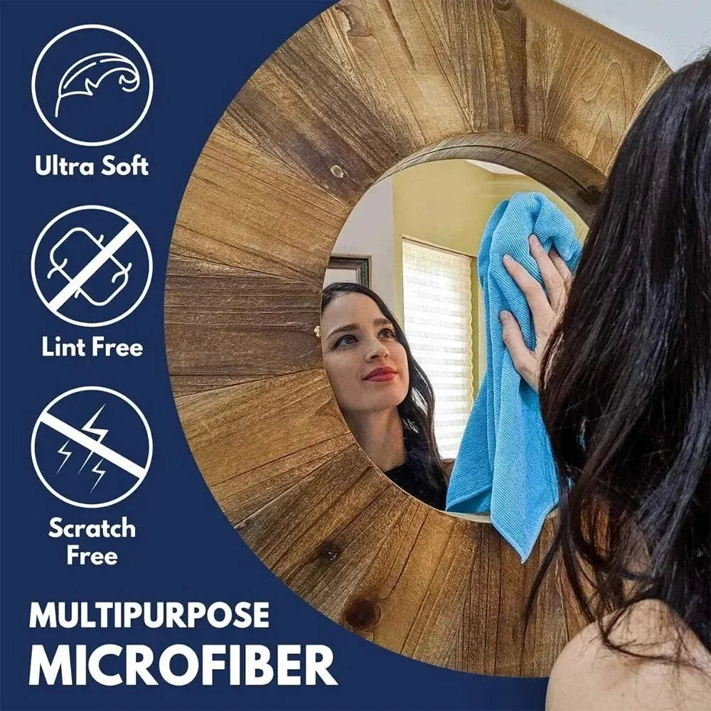 Premium Microfibre Cleaning Cloth Set – 10 Pieces for Streak-Free Shine