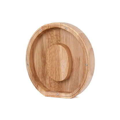 Stylish Wooden Alphabet Piggy Bank with Transparent Window for Easy Viewing