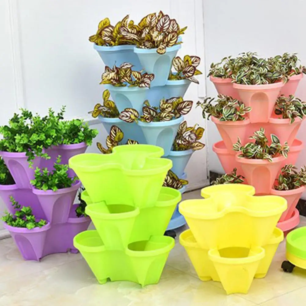 Vertical Stackable Plant Tower - Multi-Tier Garden Planters for Herbs and Vegetables