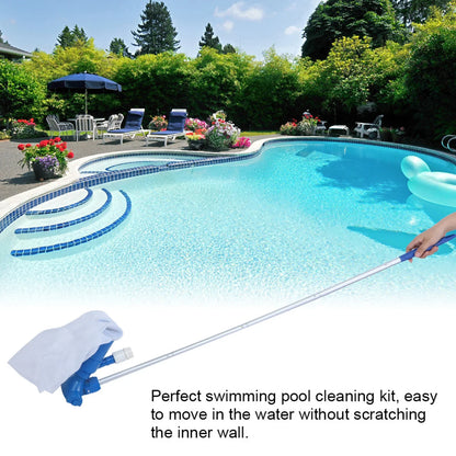 Swimming Pool Cleaning Kit with Telescoping Pole – Mesh Skimmer and Accessories for Pool Care