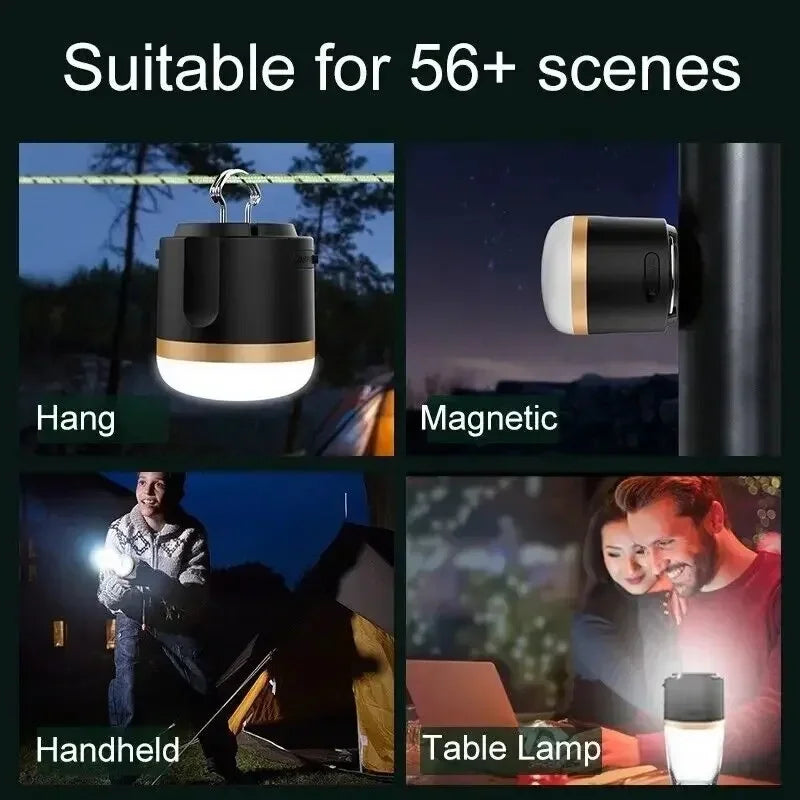 Rechargeable LED Camping Lantern with Power Bank – USB-Powered Portable Light for Outdoors & Emergencies