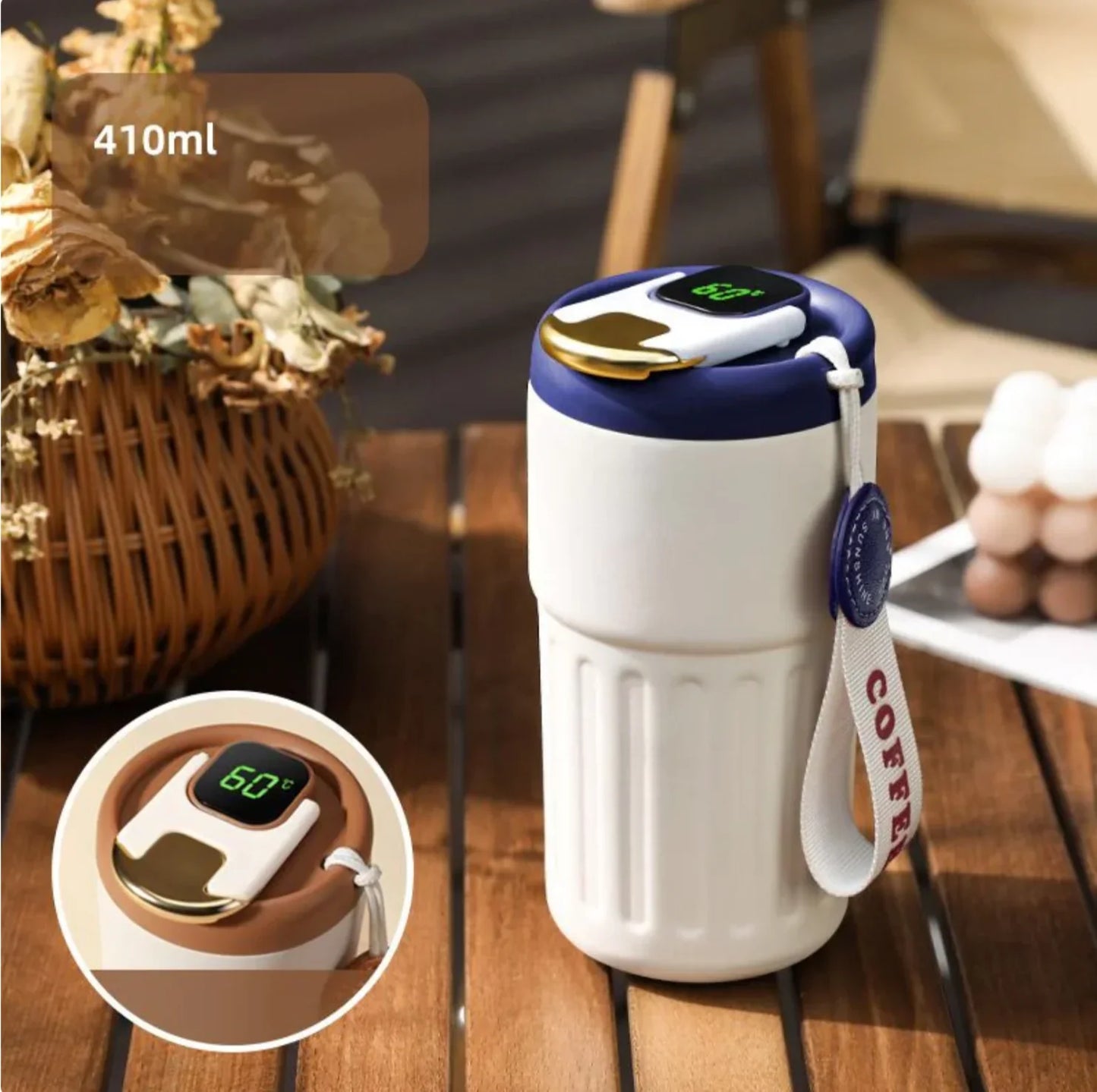 Digital Temperature Display Thermo Mug – 410ml Compact Mug for Hot and Cold Beverages