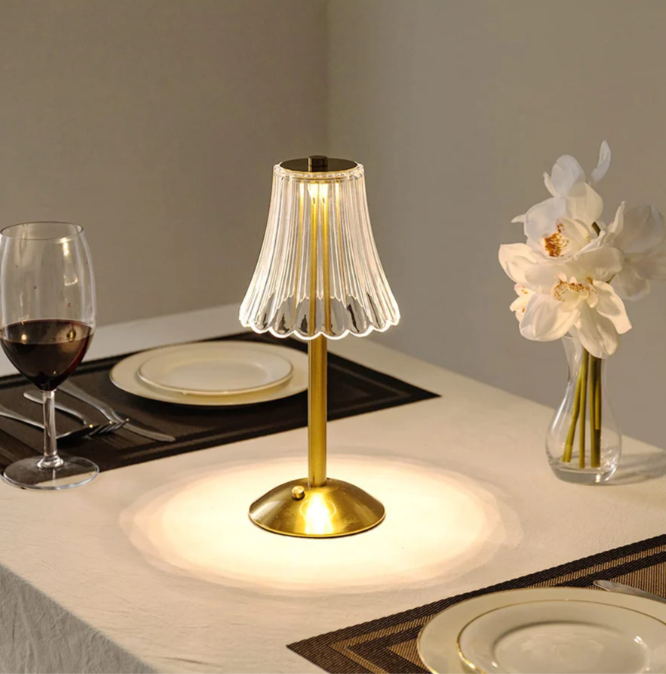 Wireless Retro LED Table Lamp | USB Rechargeable & Elegant Design