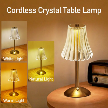 Elegant Wireless Crystal Lamp | Touch Control & Dimmable Light