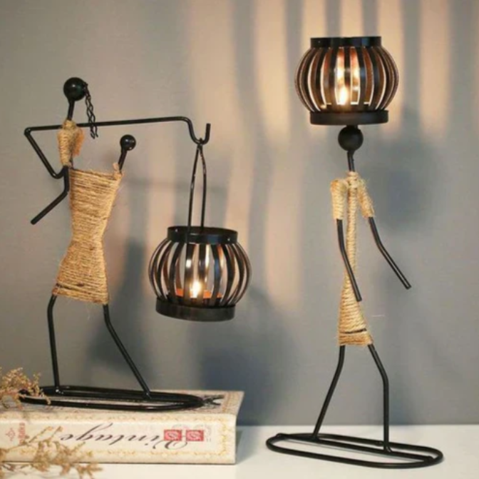 Rustic Metal Candle Holder