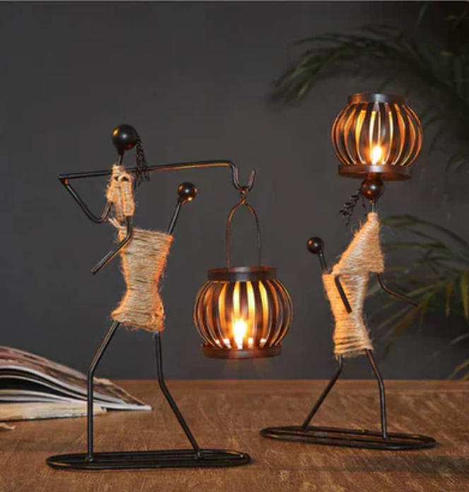 Rustic Metal Candle Holder
