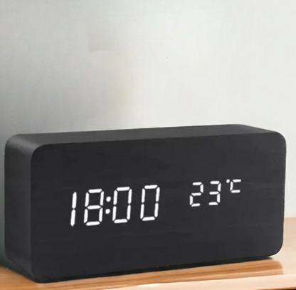 Smart Wooden LED Clock With Voice Control