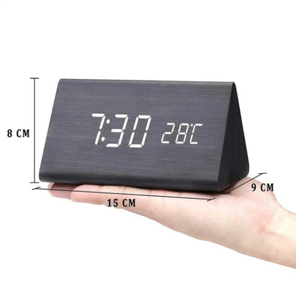 Smart Wooden LED Clock With Voice Control