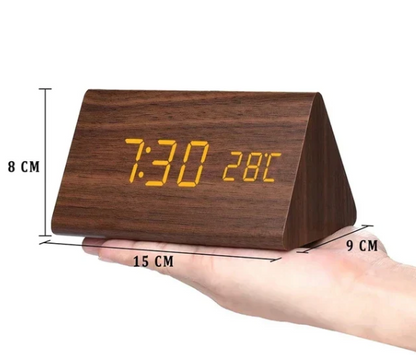 Smart Wooden LED Clock With Voice Control