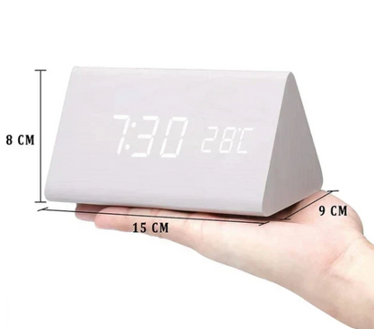 Smart Wooden LED Clock With Voice Control