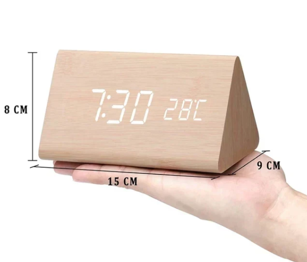 Smart Wooden LED Clock With Voice Control