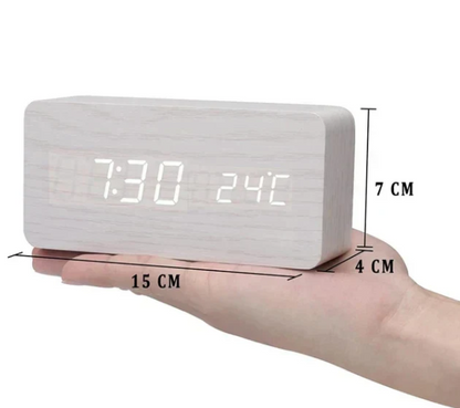 Smart Wooden LED Clock With Voice Control