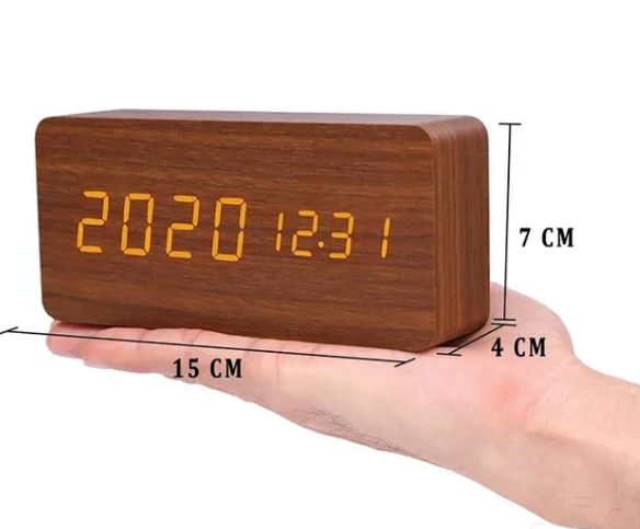 Smart Wooden LED Clock With Voice Control