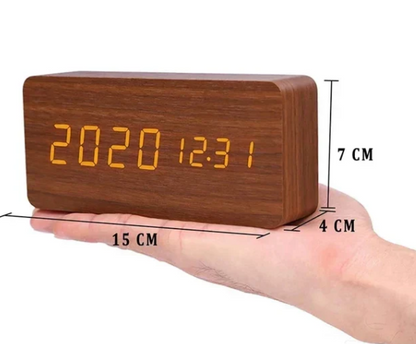 Smart Wooden LED Clock With Voice Control