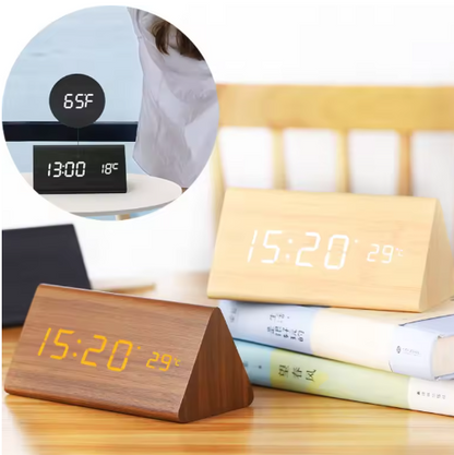 Smart Wooden LED Clock With Voice Control
