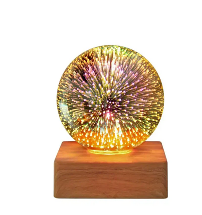 3D Firework Lighted Crystal Sphere