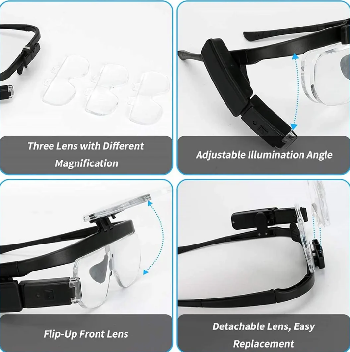 Rechargeable Hands-Free Magnifying Glass