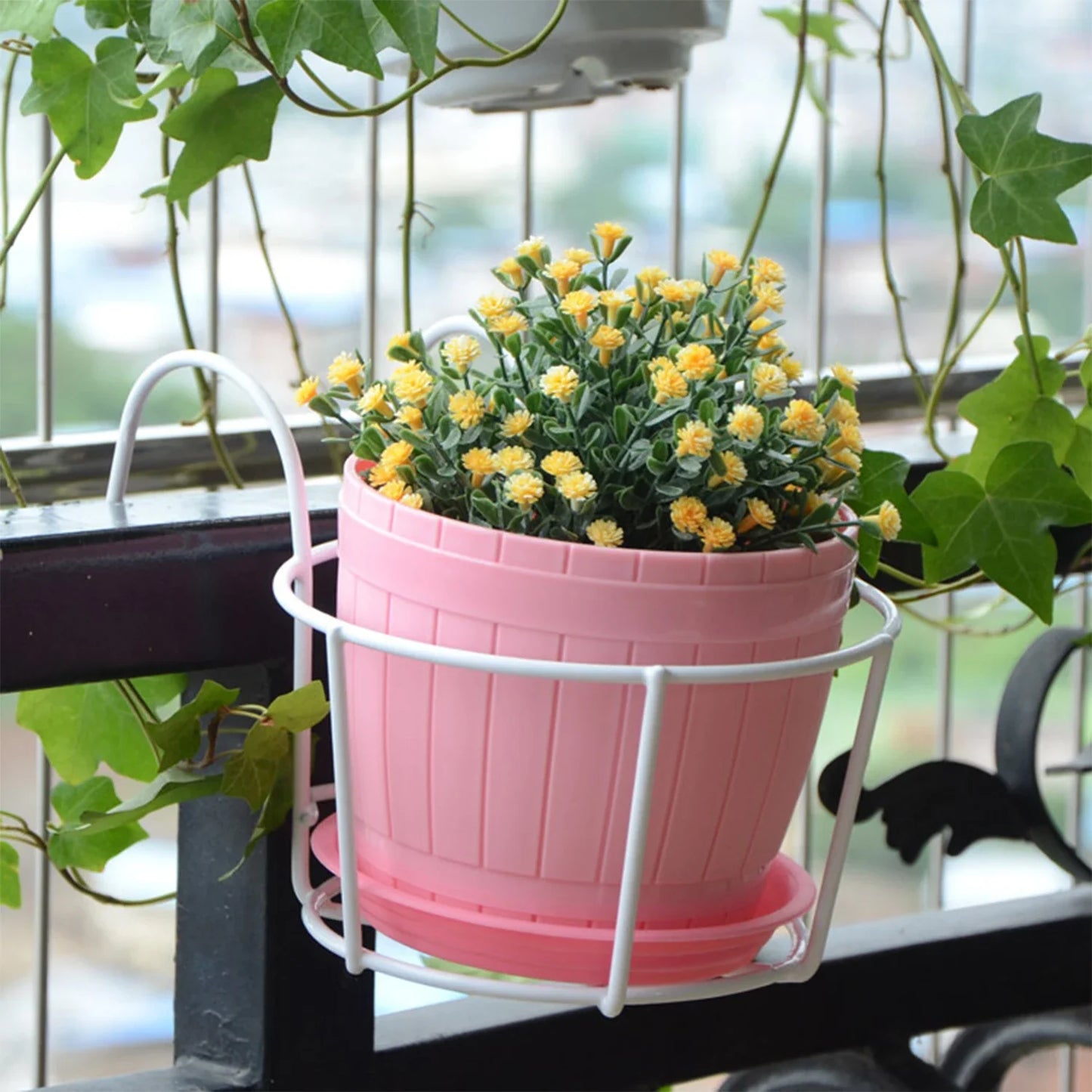 Durable Planter Stand – Metal Frame Holder for Balconies and Patios
