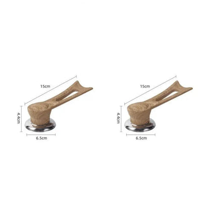 Wooden Pot Lid Handle with Stainless Steel Base