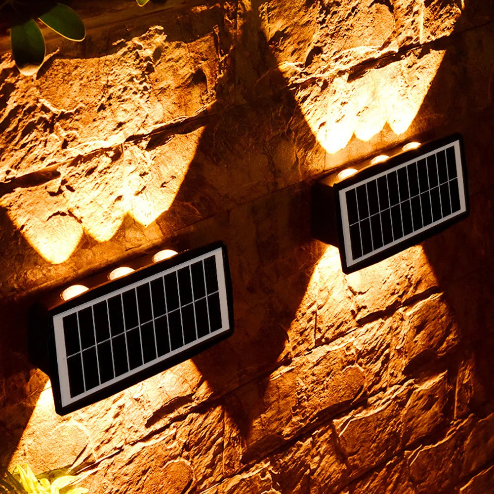 Modern Solar LED Wall Light with Up & Down Lighting Effect – Outdoor Garden and Patio Lighting