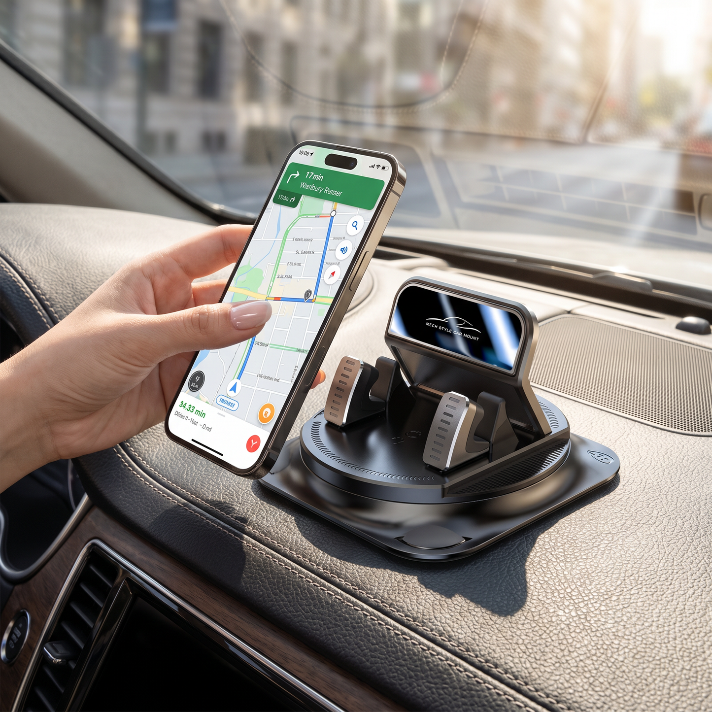 Car Phone Holder – Non-Slip Smartphone Mount for Dashboard & Center Console