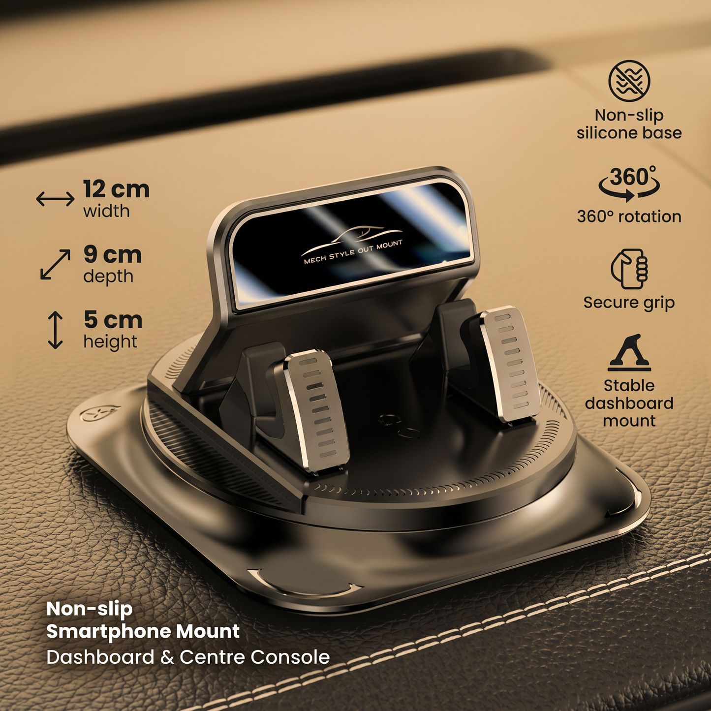 Car Phone Holder – Non-Slip Smartphone Mount for Dashboard & Center Console