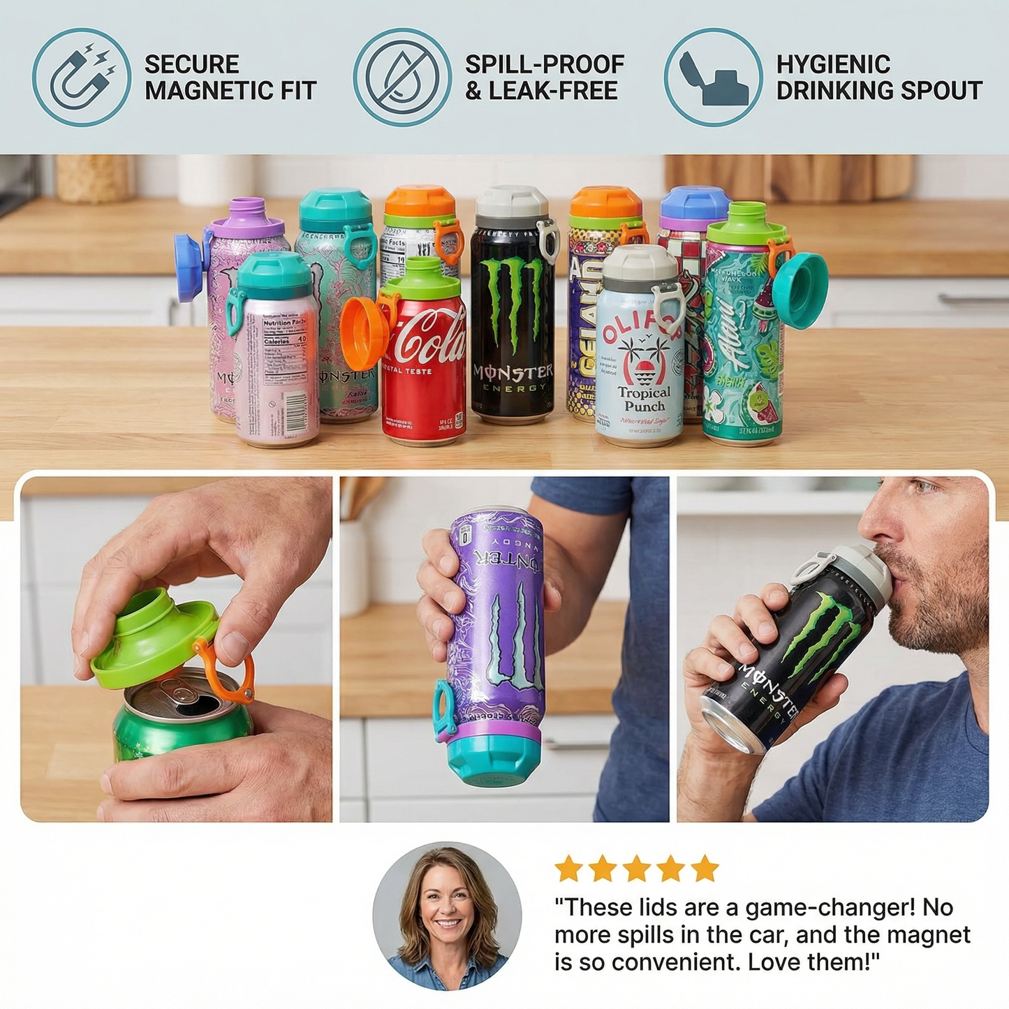 Magnetic Can Lids – Reusable Spill-Proof Covers for All Cans