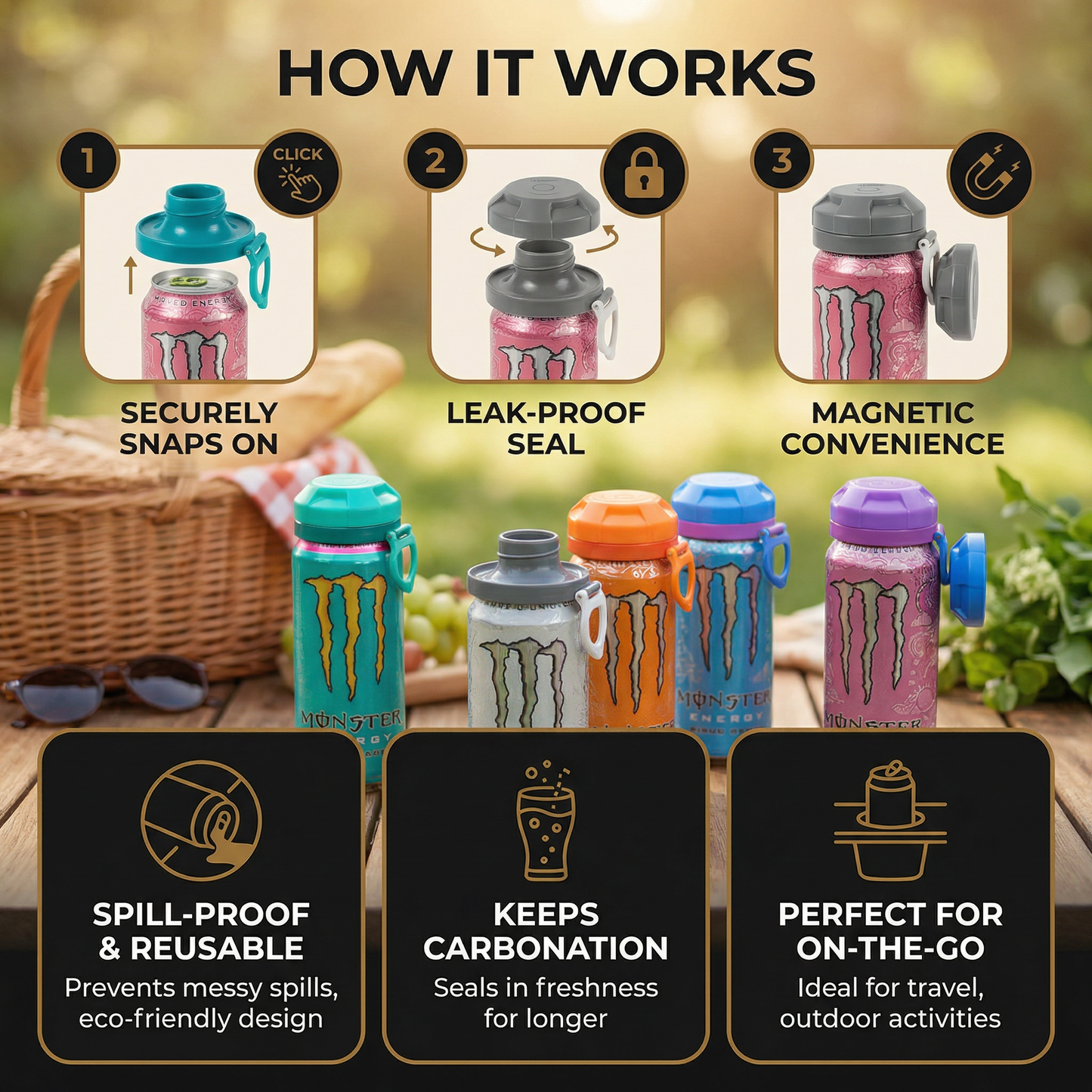 Magnetic Can Lids – Reusable Spill-Proof Covers for All Cans