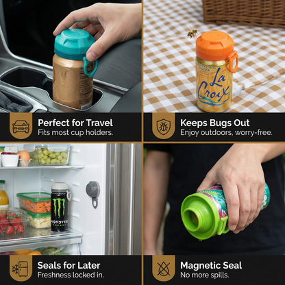 Magnetic Can Lids – Reusable Spill-Proof Covers for All Cans