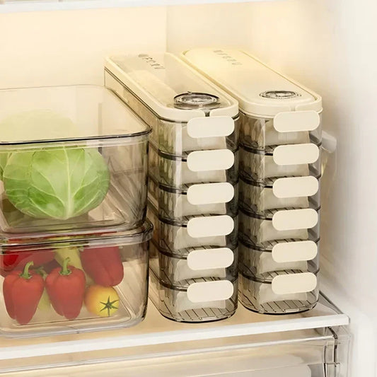 Airtight Stackable Food Storage Containers with Freshness Valve – Set of 4 for Refrigerator Organization