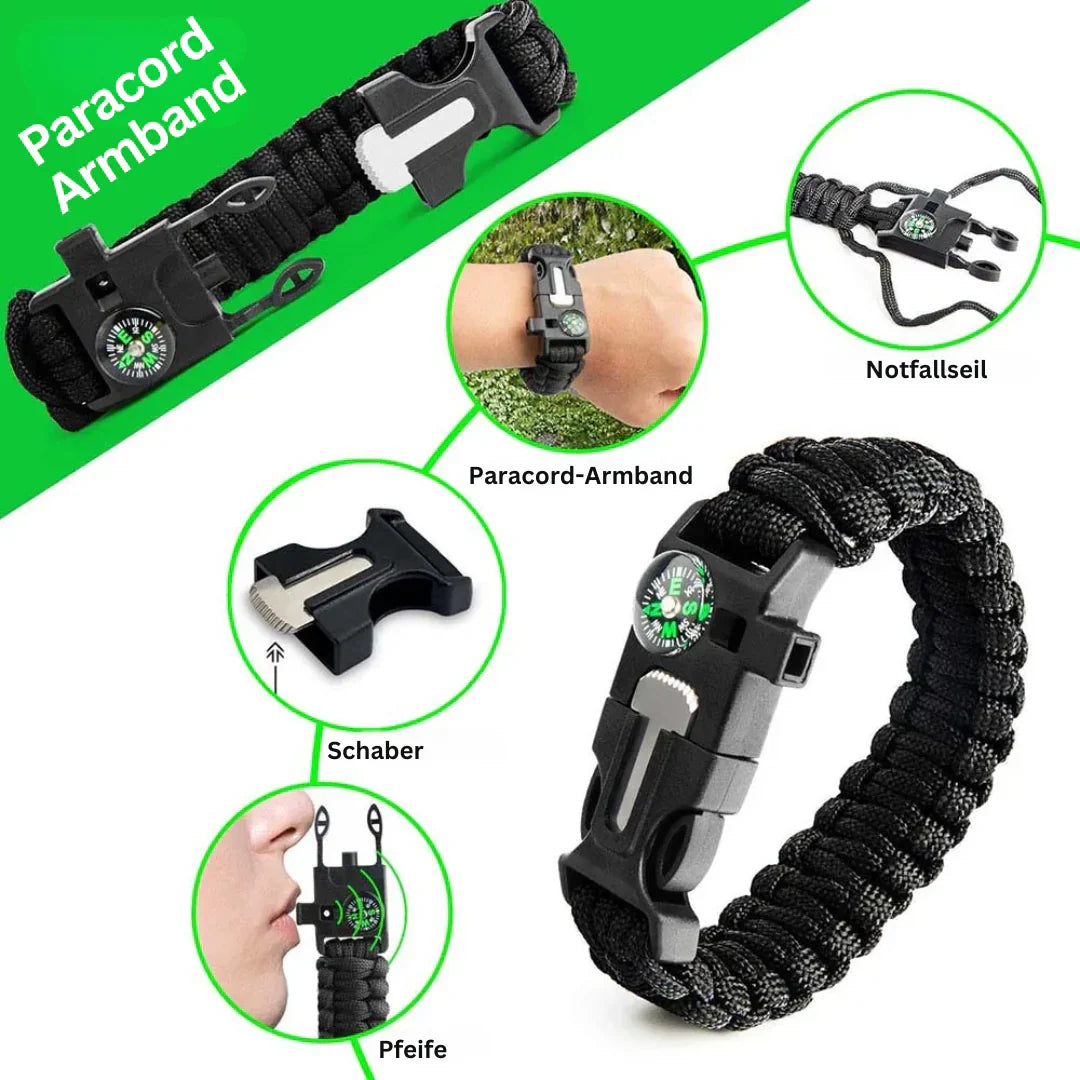 38-in-1 Emergency Survival Kit with First Aid, Flashlight, and Compass