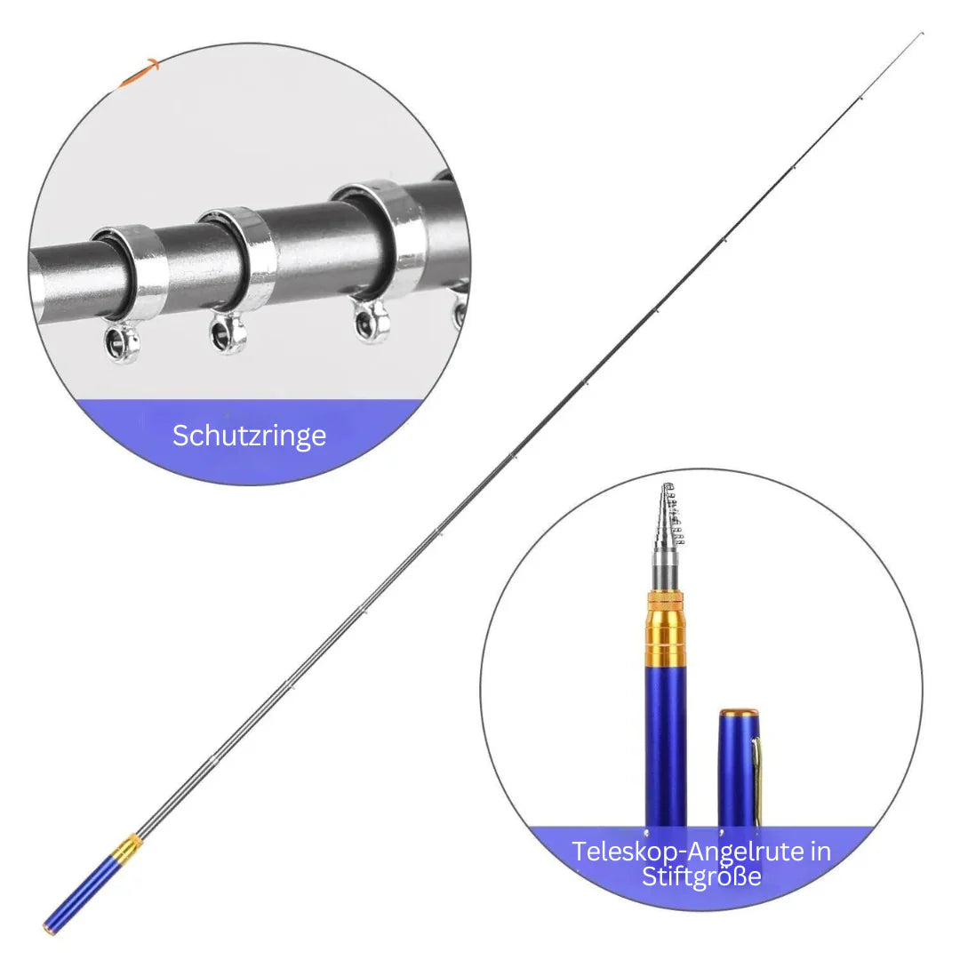 Portable Compact Fishing Set with Telescopic Rod - Travel-Friendly Fishing Gear