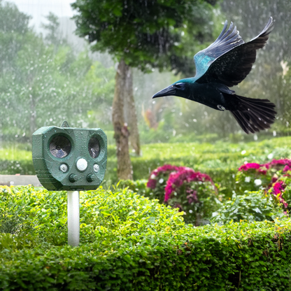 Solar-Powered Ultrasonic Pest Repeller - Effective Animal Control for Garden Protection