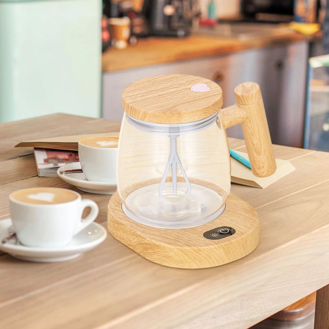 Dual-Purpose Wooden Mixing Cup