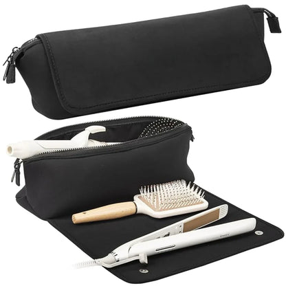 Travel-Friendly 2-in-1 Hair Tool Storage Bag & Heat-Resistant Mat