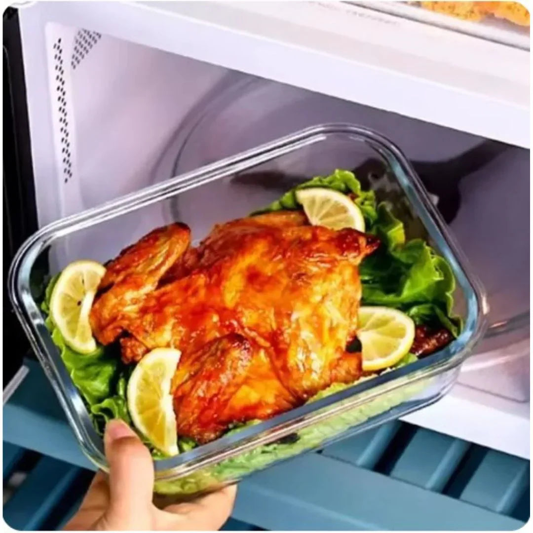 Airtight Glass Food Storage Containers Set – Lidded Meal Prep Jars for Kitchen Organization