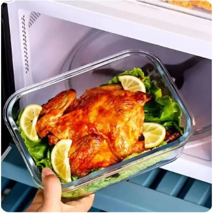 Airtight Glass Food Storage Containers Set – Lidded Meal Prep Jars for Kitchen Organization