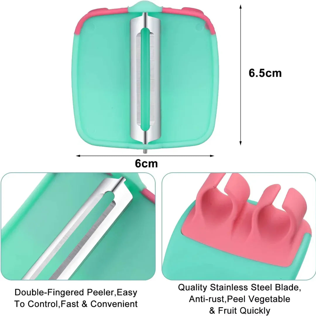 4-Piece Finger Grip Vegetable Peeler Set – Efficient and Easy to Use