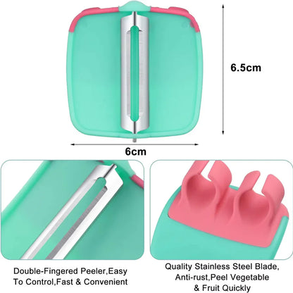 4-Piece Finger Grip Vegetable Peeler Set – Efficient and Easy to Use