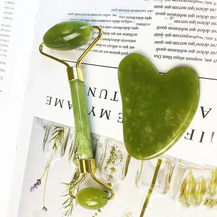 Radiant Skin Gua Sha & Jade Roller Set | For Glowing Skin and Relaxation