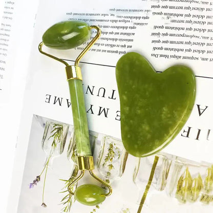 Radiant Skin Gua Sha & Jade Roller Set | For Glowing Skin and Relaxation