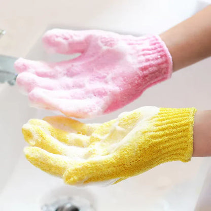 Dual-Textured Exfoliating Shower Gloves – Set of 2
