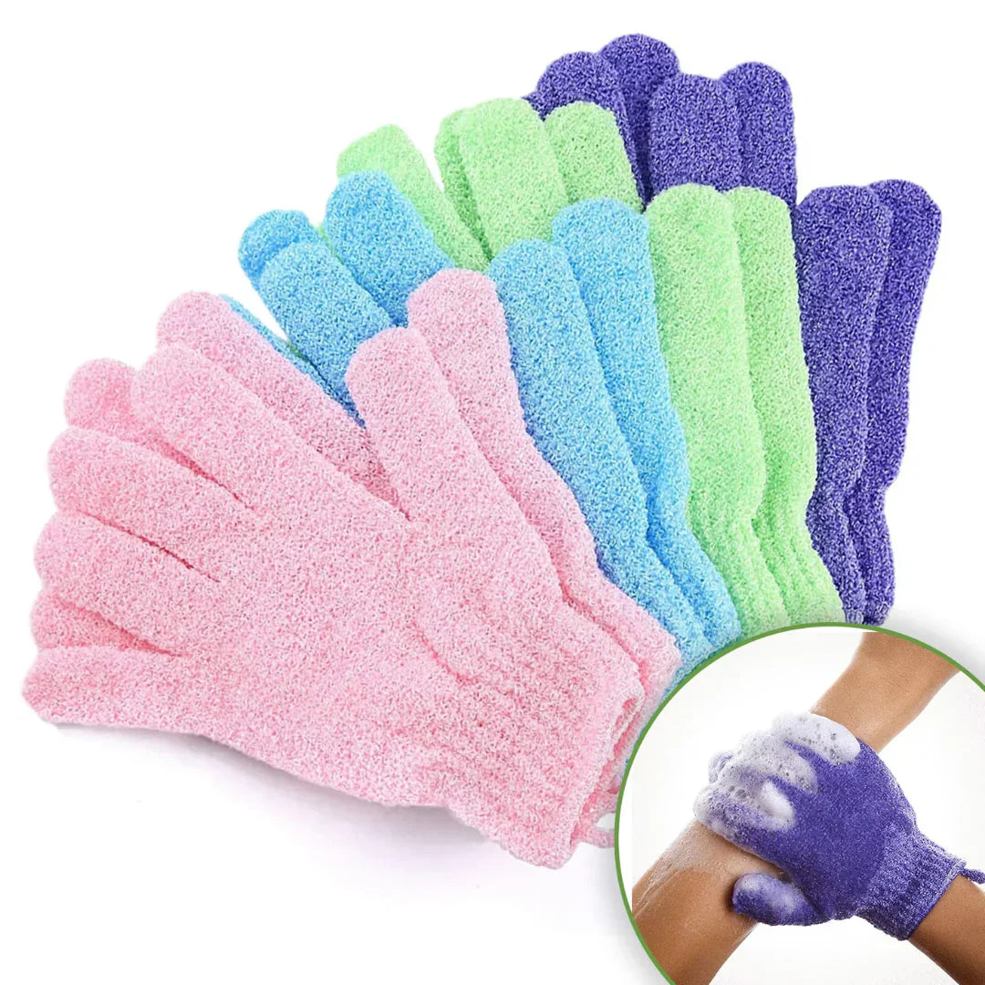 Dual-Textured Exfoliating Shower Gloves – Set of 2