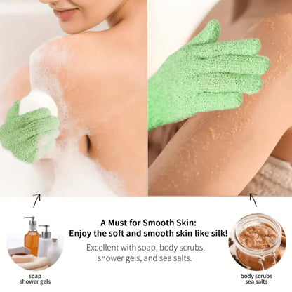 Dual-Textured Exfoliating Shower Gloves – Set of 2
