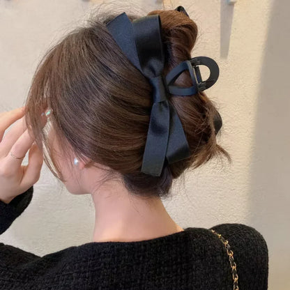 Elegant Satin Bow Hair Claw Clips