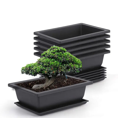 Rectangular Flower Pot with Tray – Durable Plant Container for Garden and Balcony