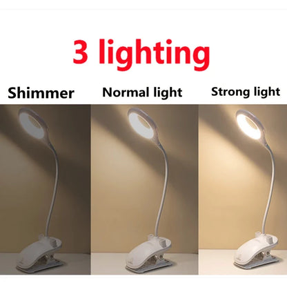 Rechargeable LED Desk Lamp with Clip – Adjustable Study and Home Office Lighting